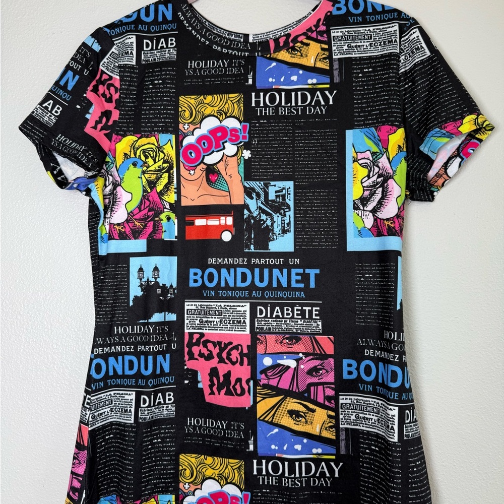 Graphic Pop Art Black Short Sleeve Women's Top